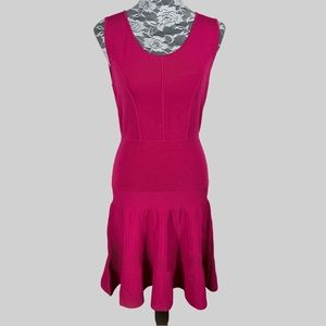 Unbranded Bright Pink Scoop Neck Sleeveless Midi Dress Size: XS